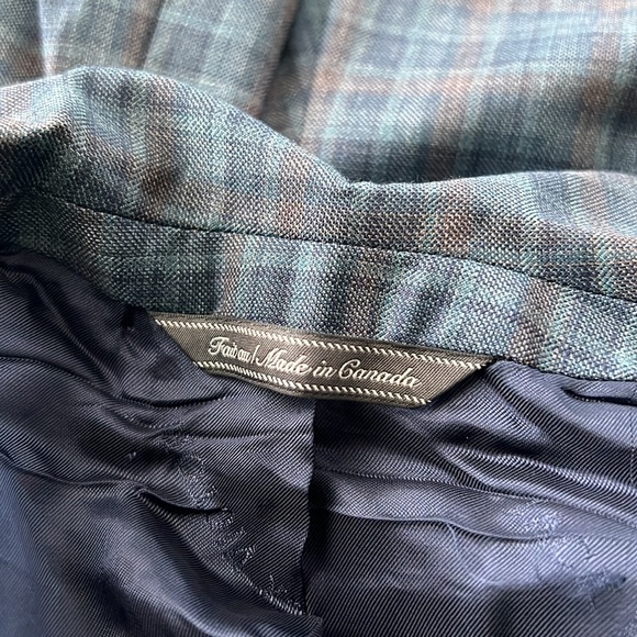 NEW Jack Victor Midland Contemporary Fit Plaid Wool Blazer, Size 36S Retail $798 - Picture 5 of 10